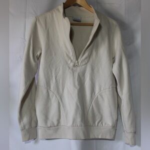 Columbia quarter Zip-Up Cream Sweater layering simple aspen cozy fall spring